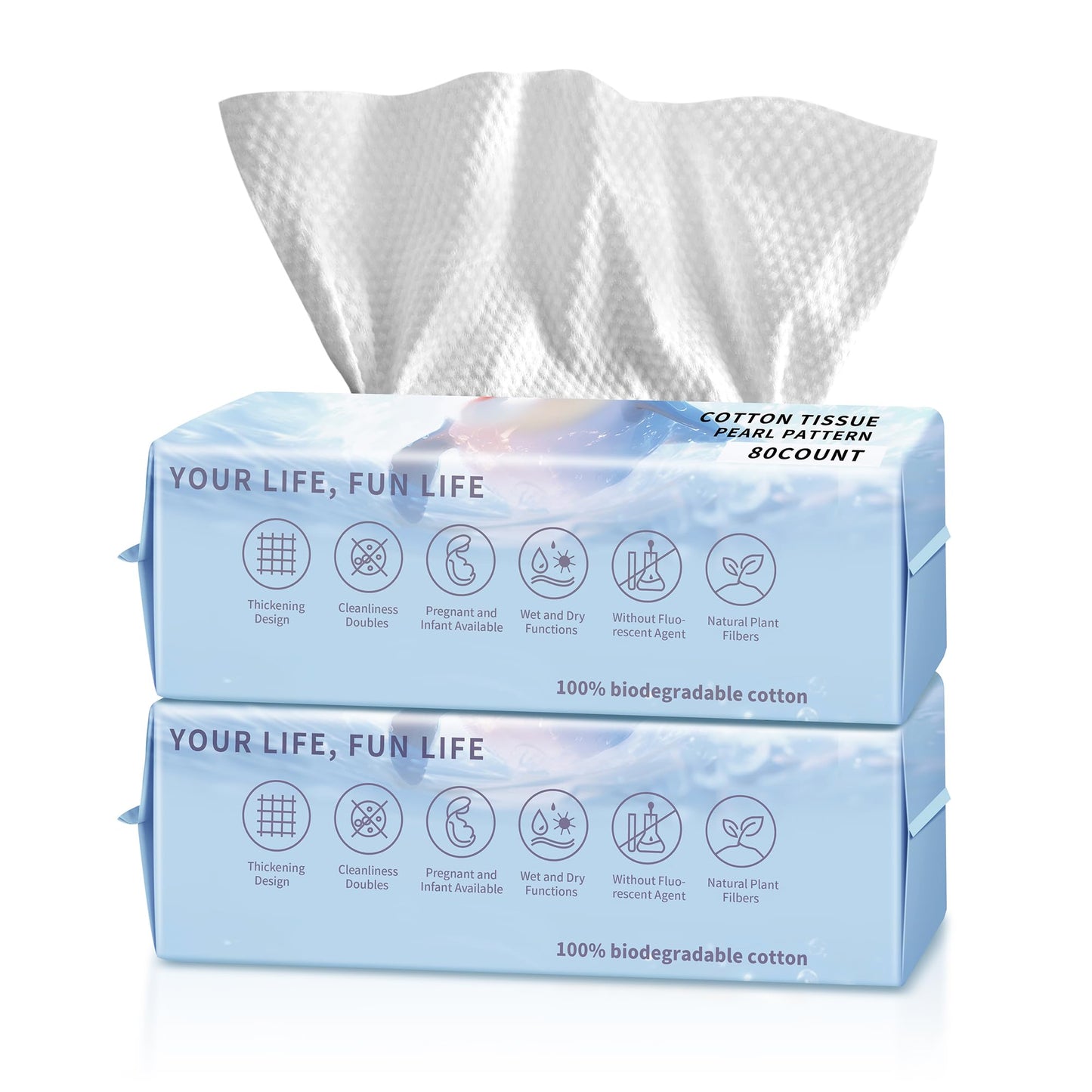 YOFUN Face Towels,Disposable Facial Towels,Ultra Soft Thick Daily Facial Tissues,Biodegradable Face Towelettes for Cleansing, Skincare and Makeup Remover,Dry Wipes, 160 Count 10" x 8" Face Wipes