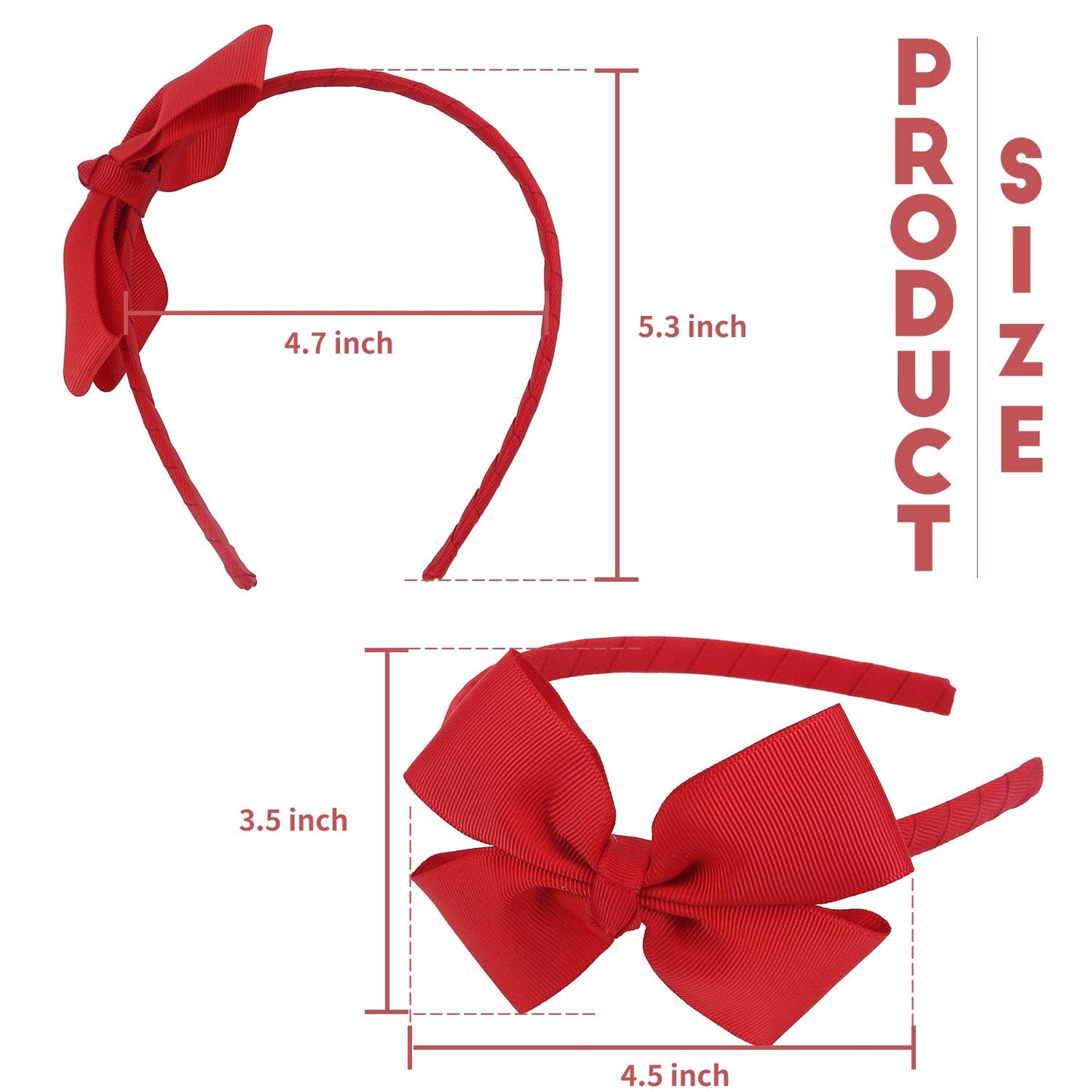 MEEDEE Red Grosgrain Bow Headband for Girls, 1 PCs Headband with Bow for Toddlers Kids Party Decoration Cosplay Costume Hair Band