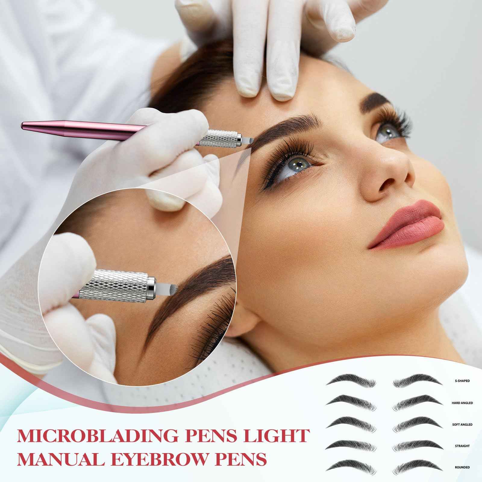 Gisafai 50 Pcs Microblading Pen Manual Eyebrow Pens Supplies Aluminum Microblade Pen Tool Holder Hand Tools for Makeup Supplies Salons(Multicolor)