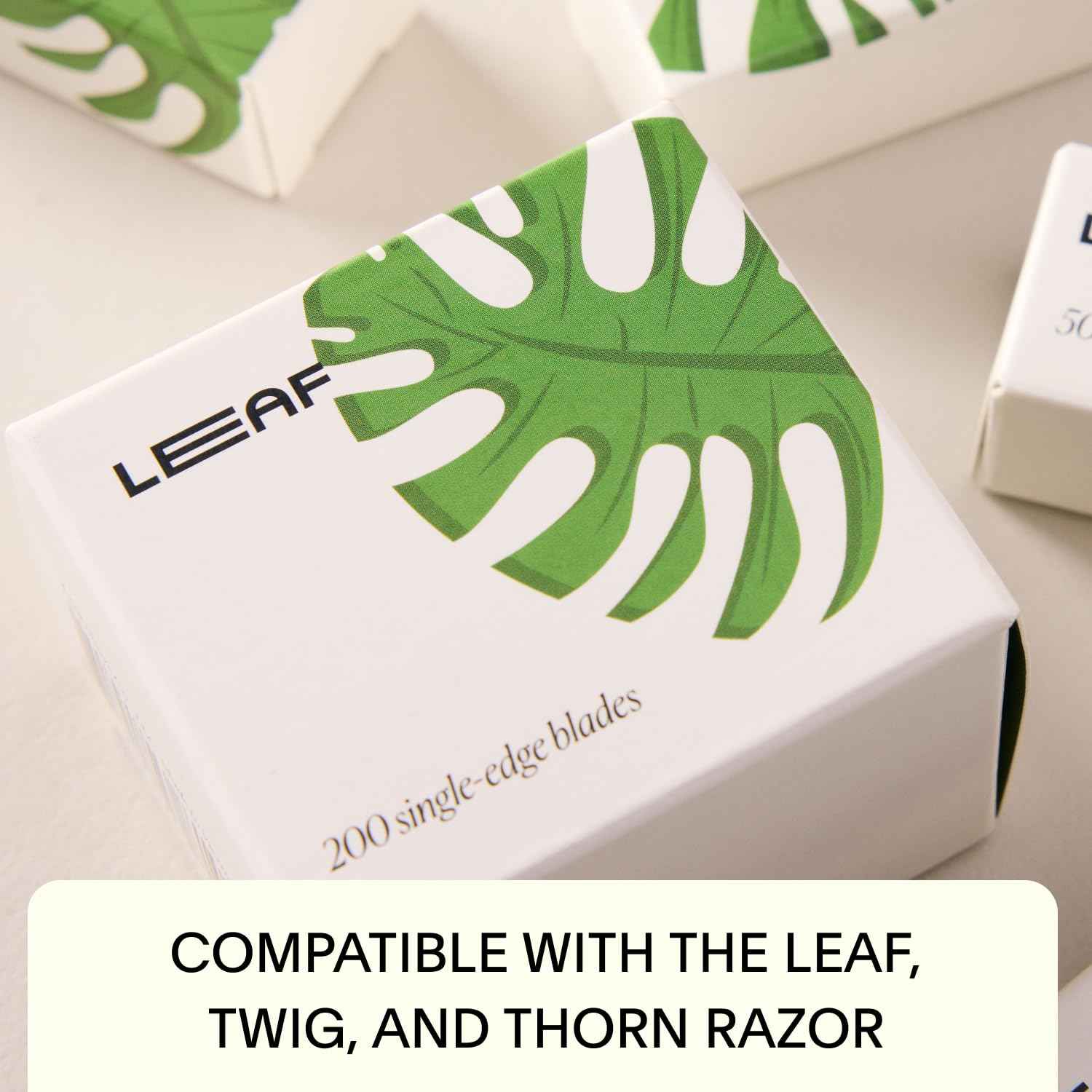Leaf Shave | Leaf Single-Edge Safety Razor Blades, Platinum-Coated Stainless Steel Refills Compatible with Twig & Thorn Razor, and Dermaplaner, 200 Count