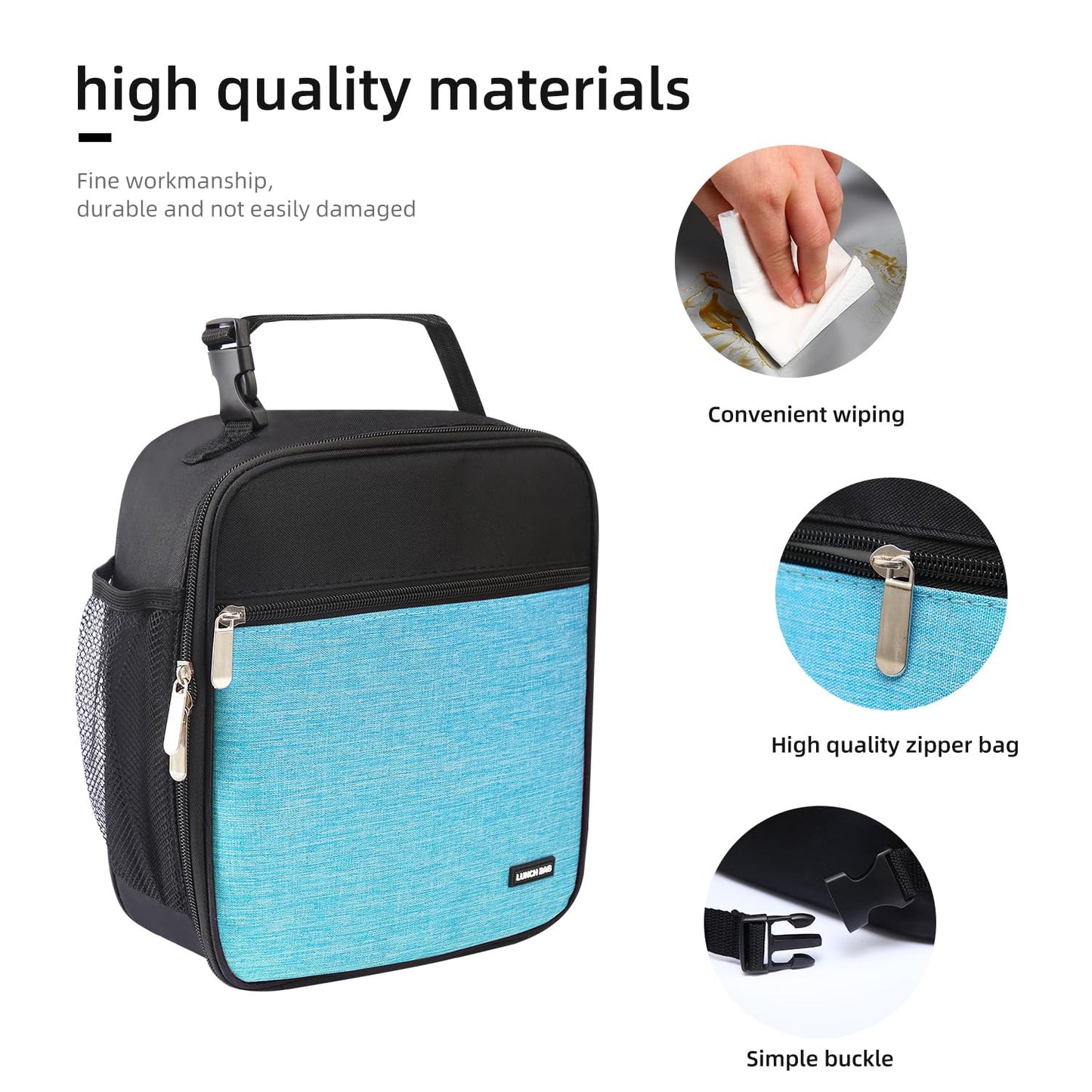 AYEANY Lunch box Lunch bag for men women Lunchbox Lunch bags Insulated Lunch bag Lunch box cooler (Thicken blue)