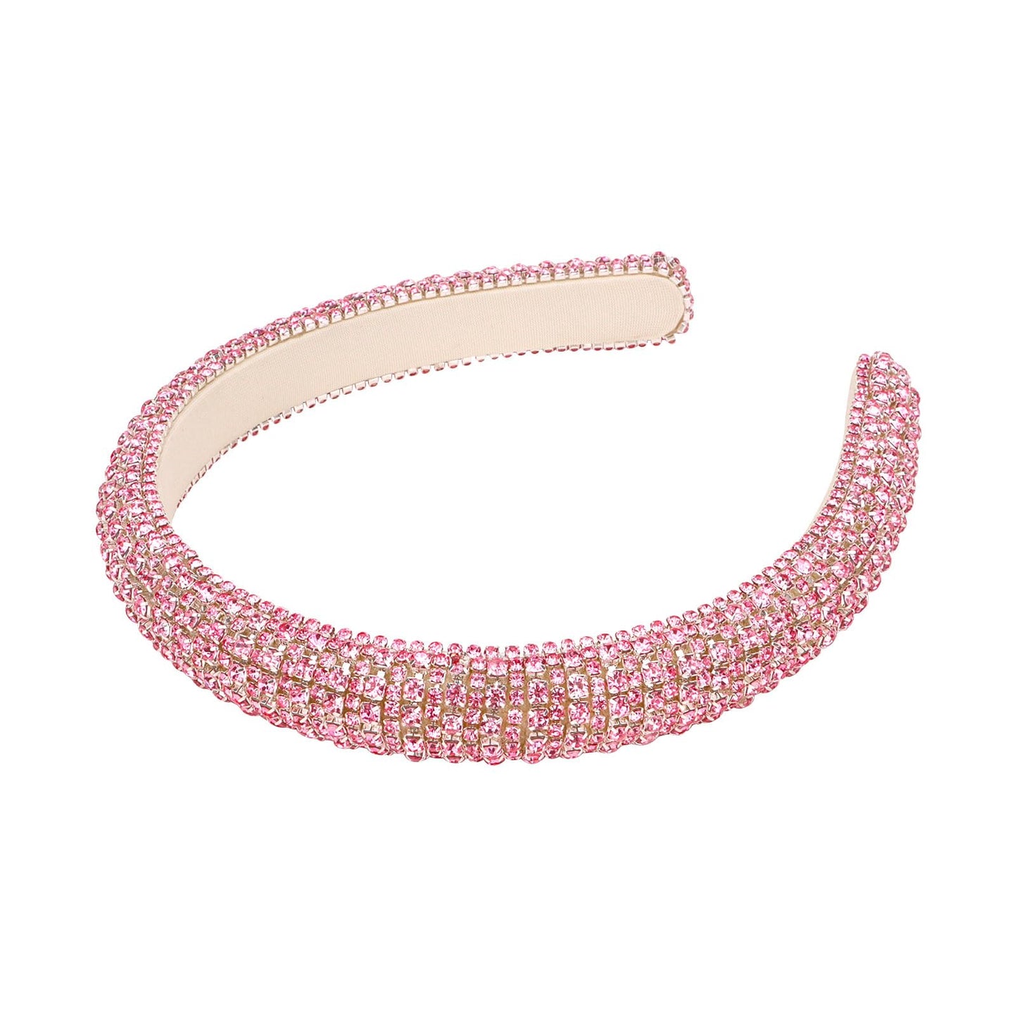 ACO-UINT Pink Rhinestone Headband for Women, Crystal Hairband Diamond Headband Glitter Fashion Headband, Sparkly Jeweled Headband Rhinestone Hair Accessories for Women Girls