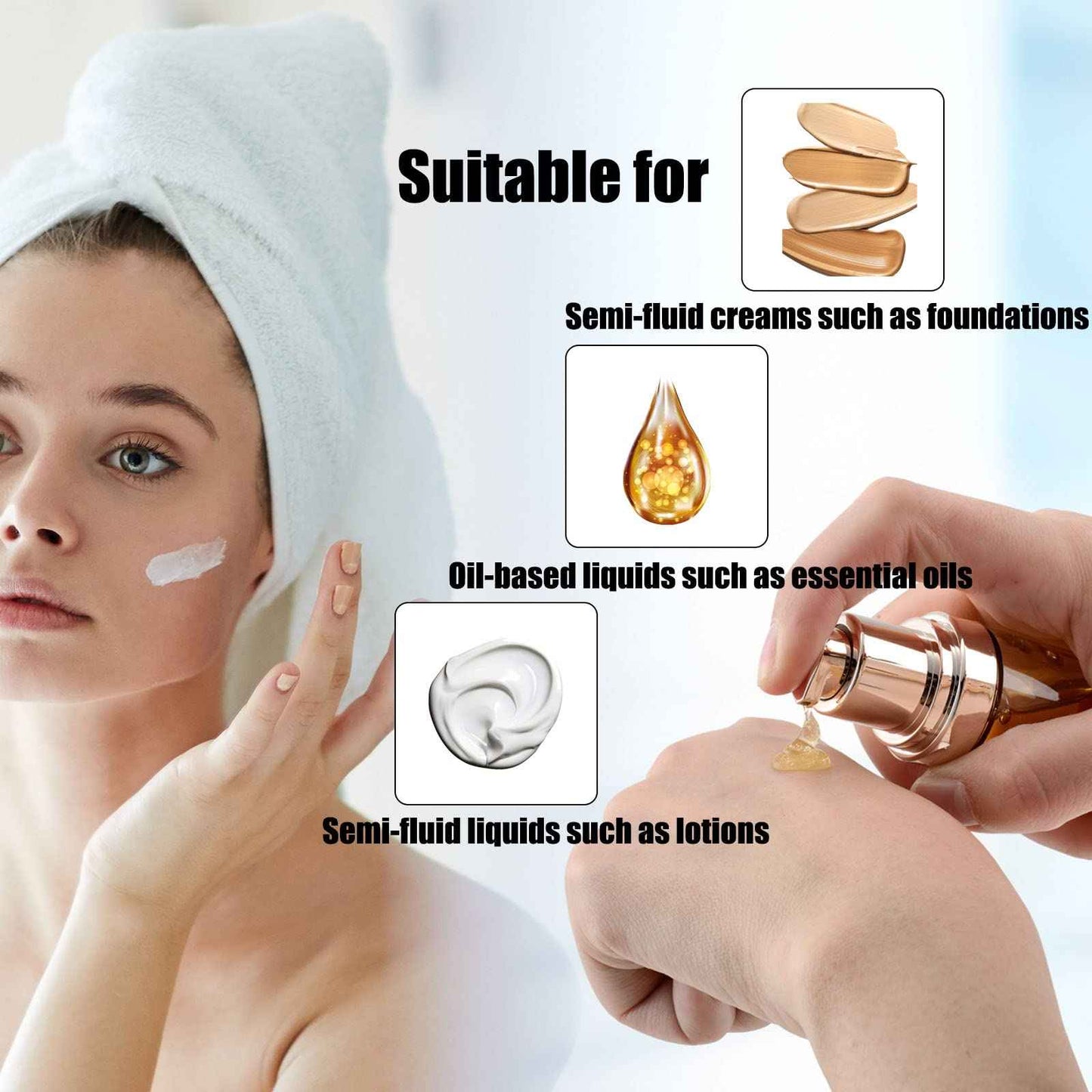 Lil Ray 1 OZ Refillable Airless Pump Bottle, Travel Lotion Container, Plastic Cosmetic Dispenser (12PCS,Rose Red)