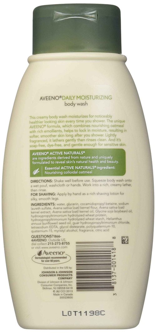Aveeno Active Naturals Daily Moisturizing Body Wash, 12 fl oz