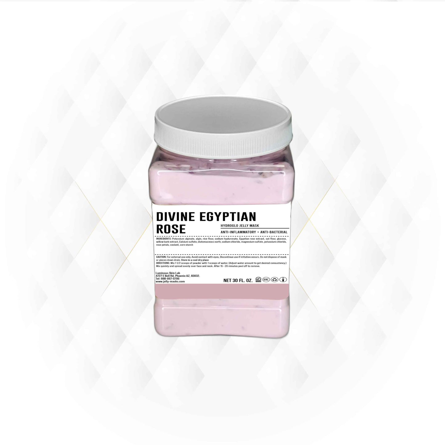 Divine Egyptian Rose Jelly Mask - Professional Pack Peel Off Facial Mask - Reduce Dark Spot - Natural Herbal Extracts - Skin Brightening & Hydrating - Anti-Aging For All Skin Types - 30 Fl Oz