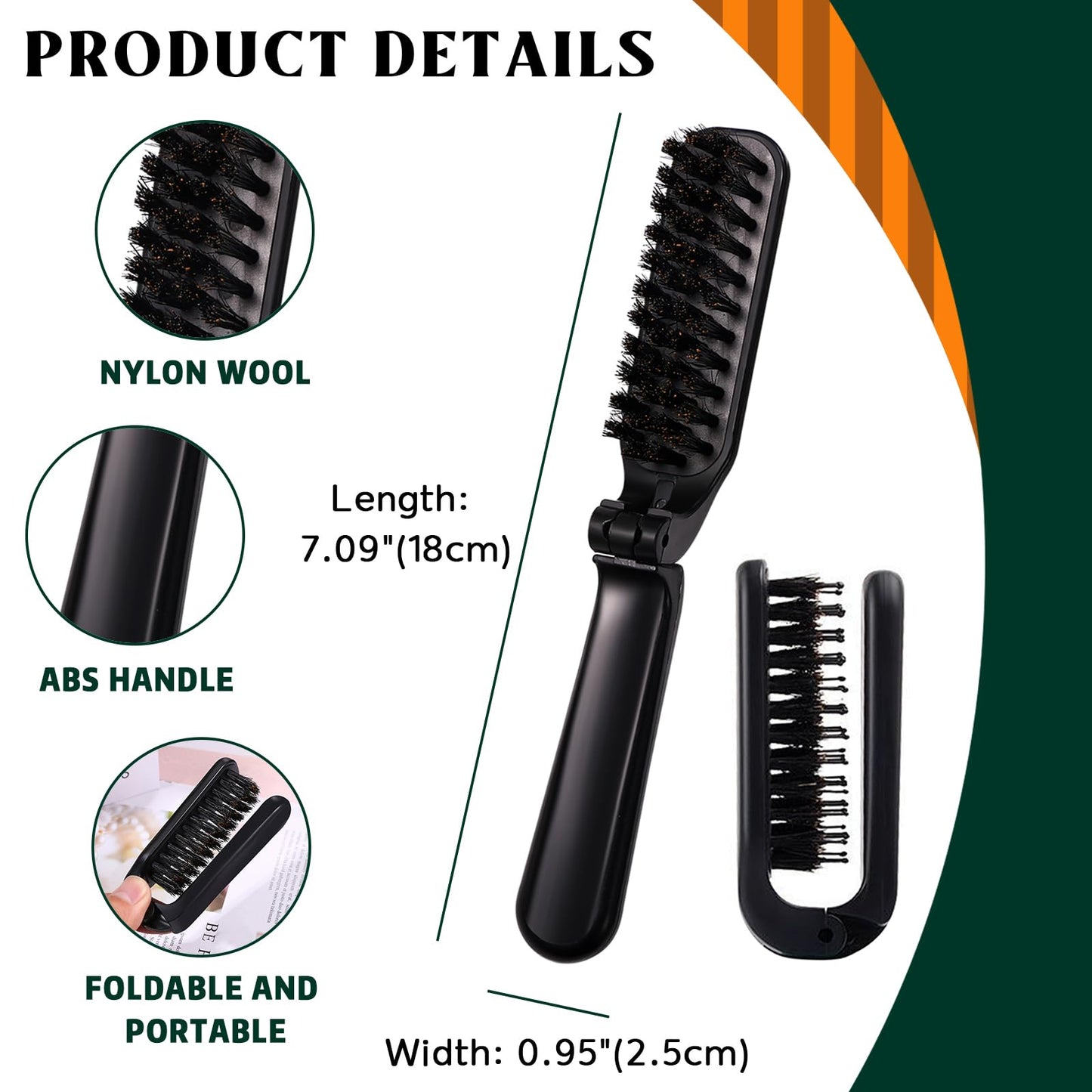 Vtrem Folding Barber Brush for Clipper: Cleaning Brushes Black Men's Greasy Beard Styling Brush Soft Clipper Brushes for Cleaning