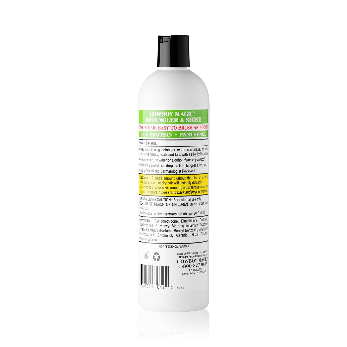 Cowboy Magic: Detangler and Shine (16 oz), Silk Protein and Panthenol Makes Hair Easy To Brush And Comb!