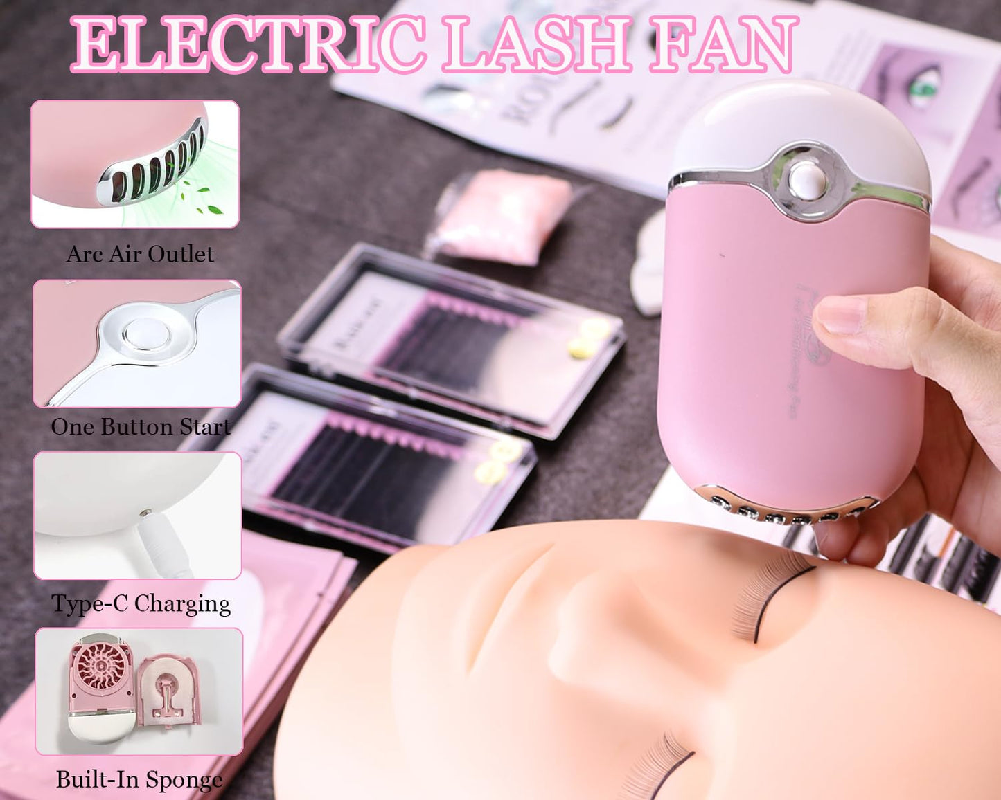 Lash Extension Kit for Beginners, Ruicen Lash Kit for Beginners with Video Tutorials and Lash Manual, Mannequin Head, Practice Lash Mapping Chart, and More Eyelash Extension Supplies Tools