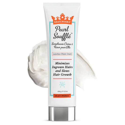 Shaveworks Pearl Soufflé Shaving Cream for Women – Soothing, Hydrating Shave Lotion for Legs, Underarms, Bikini Area – Reduces Irritation, Slows Future Hair Growth 5.3 Fl Oz
