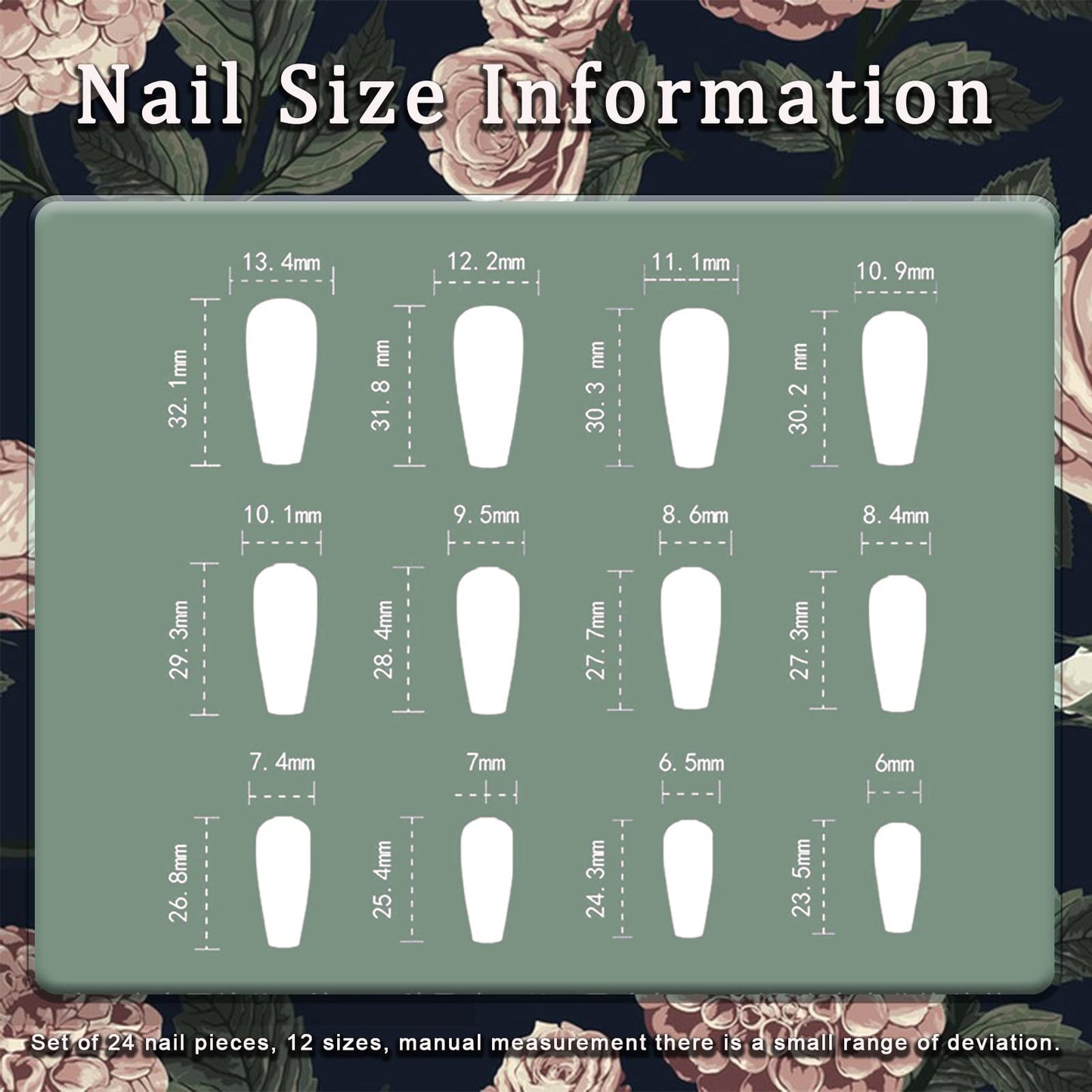 White French Tip Press on Nails Long Coffin Fake Nails with Cute Flowers Design Nude Full Cover Stick on Nails Luxury Rhinestones Glossy False Nails with Glue for Women Acrylic Nails