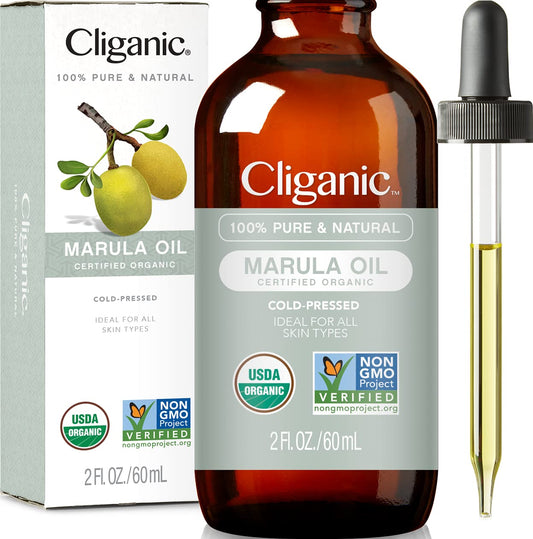 Cliganic Organic Marula Oil, 2oz - 100% Pure - For Face & Hair | Natural Cold Pressed Unrefined