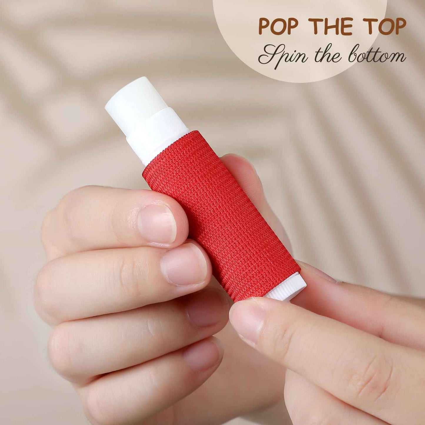 Huquary 100 Pack Lip Balm Keychain Holder Clip - Solid Color Elastic Lipstick Sleeves for Purse and Car