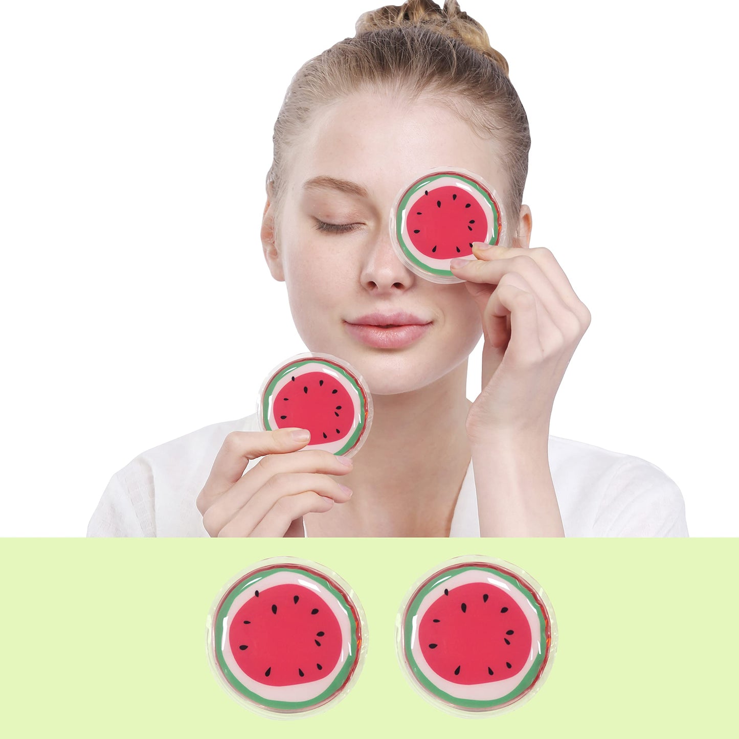 Hot and Cold Eye Pads, Reusable Eye Patches - Soothing, Revitalizing, Puffiness, Refresh, Relieves Stress, Relax, Relieves Puffiness and Tension(ATP044 Watermelon)