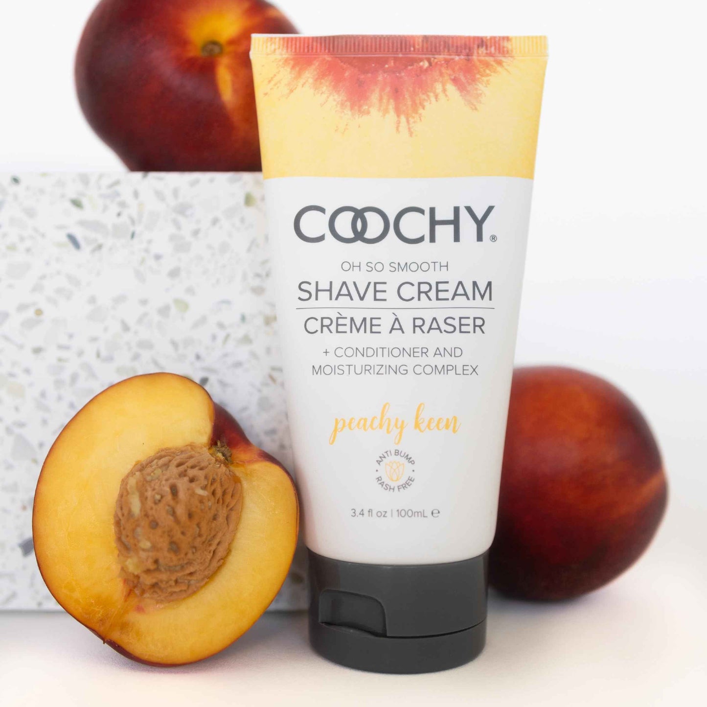 Coochy Shave Cream - Moisturizing Shave Lotion - Gentle Intimate Shaving Cream - For Bikini Area, Underarms, Legs & More - Rash-Free, Hydrating Formula - Peachy Keen, 32 oz