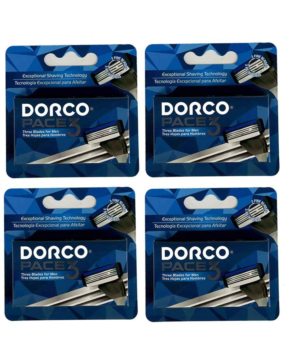 Dorco Pace 3 - Three Razor Blade Shaving System- Value Pack - 16 Cartridges (No Handle)