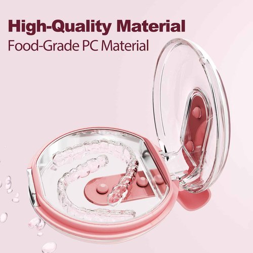 Dukya Retainer Case - mouth guard and Orthodontic Aligner Case, Adjustable air holes, Fashion, Multifunctional Portable Box - Sakura Pink