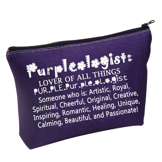 TSOTMO Purple Zipper Pouch Purple Background Makeup Bag Lover of All Things Purple Gift Purple Designed Cosmetic Bag For Purple Lovers (Purple Bag