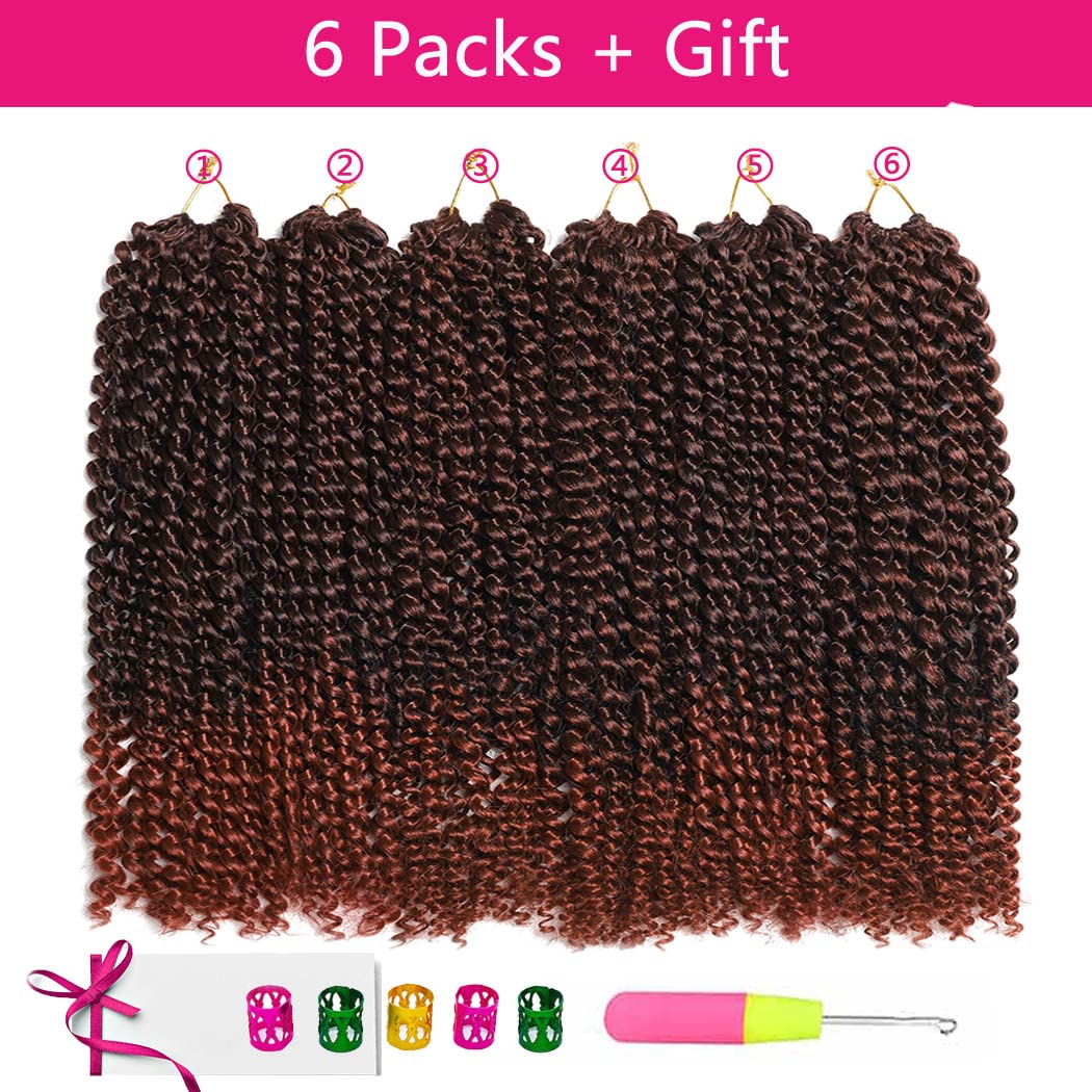 Passion Twist Hair 18Inch Water Wave Crochet Hair 6 Packs Passion Twist Crochet Hair (18inch, T350#）