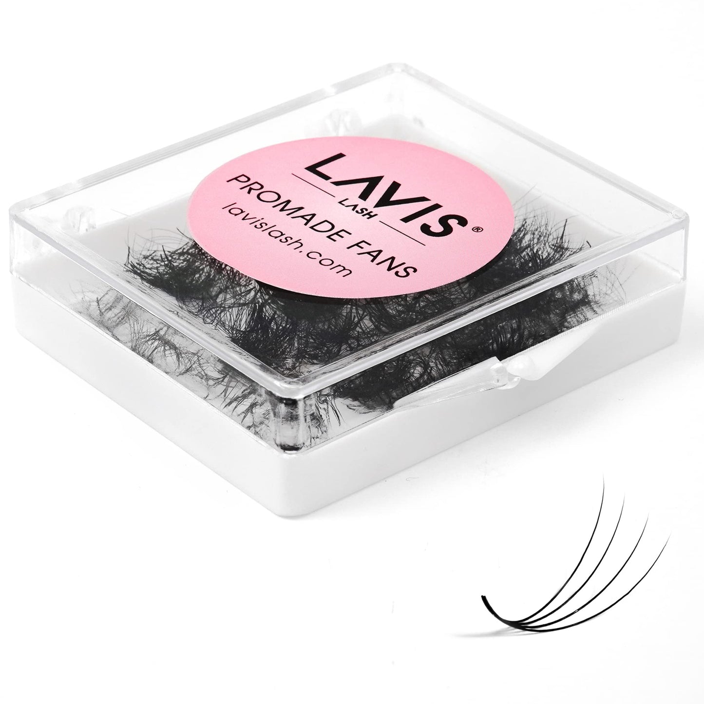 LAVISLASH 500 Promade Fans Eyelash Extension | Handmade Loose Volume Lash | Mutiple Options 3D-8D/10D/12D/14D/16D Fans | 0.03/0.05/0.07mm Thickness | C/CC/D Curl | 8-16mm Length(4D-0.07-CC-13mm)