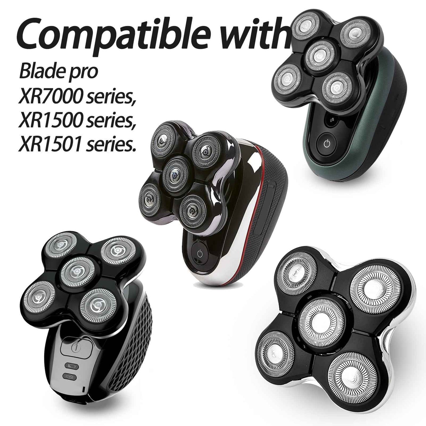 2Pack Blade Pro Replacement Head Compatible with Remington Balder Pro XR7000, 5 Dual Track Shaver Heads for a Smooth and Close Shave with No-Irritation.(Pack of 2)