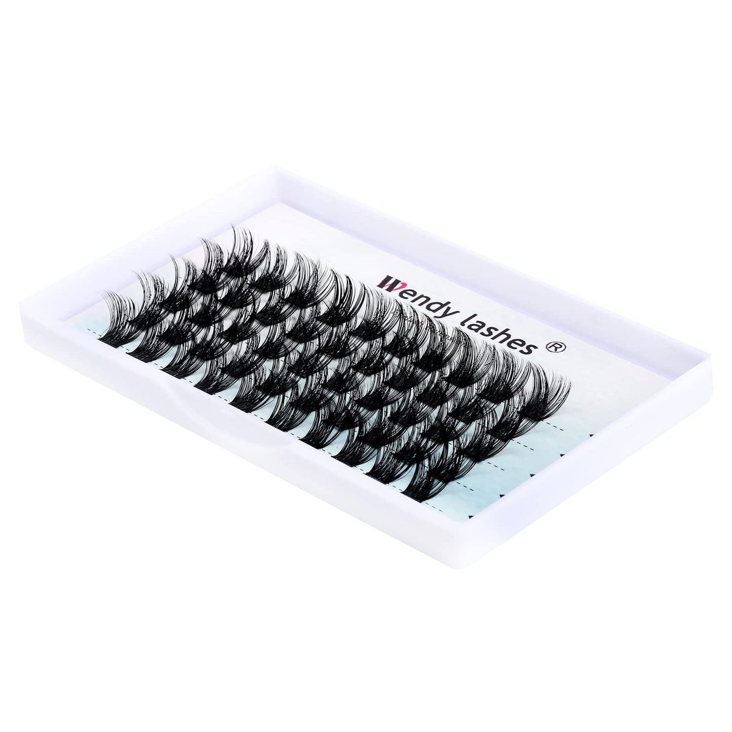 Individual Lash Clusters Volume Lashes DIY Eyelash Extension Natural Curl Glue Bonded Soft Lash Extensions by WENDY LASHES (0.07-D-14mm)