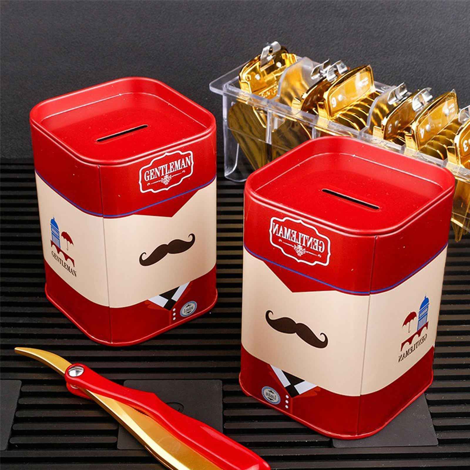 Razor Blade Disposal Case, Safety Razor Bank Container for Used Razor Storage, Red