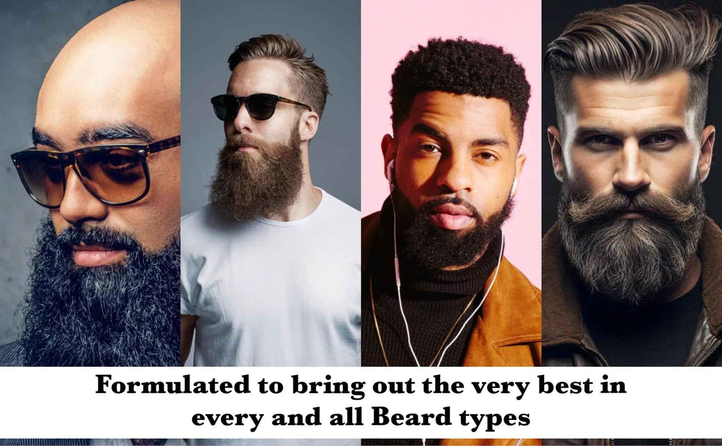 G.B.S Men's Beard Grooming Kit - Beard Oil, Growth Serum with Biotin, Balm, Brush and Comb Gift Set