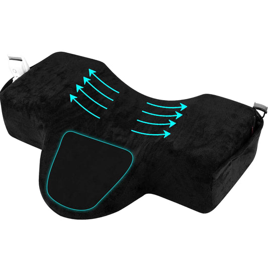 IMENE Lash Pillow for Eyelash Extensions- Memory Foam Lash Pillow with Neck and Back Support, Large Ergonomic lash Bed Pillow with Velvet Pillowcase and Lash Organizer Pockets