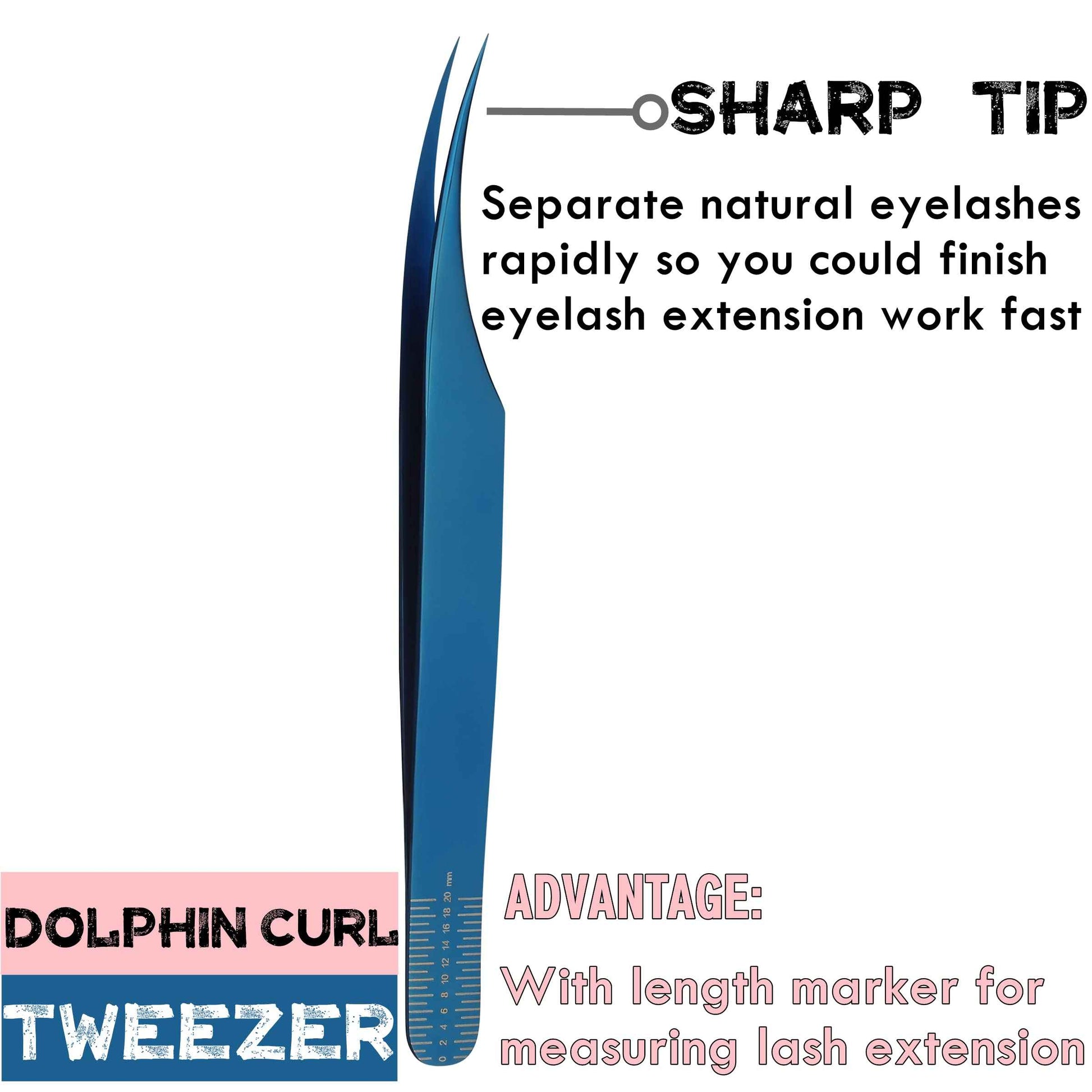 Eyelash Extensions Tweezers 3 Pieces Dolphin Shaped Tweezers and Curved Tip Tweezers for Eyelash Extensions Precision Lashes Tweezers Professional Tools for Isolation Classic Tweezers