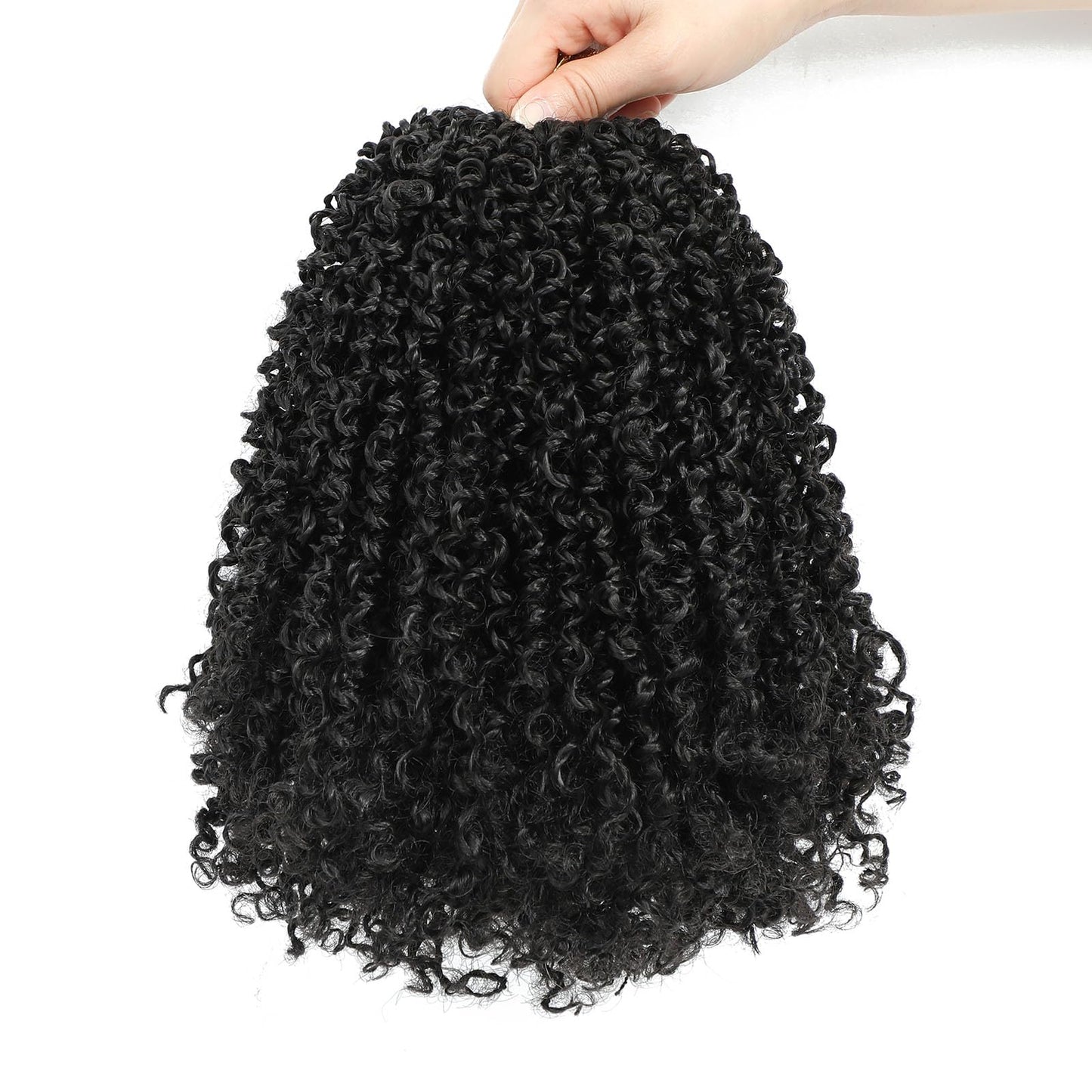 Aksice Pre-looped Yanky Twist Crochet Hair 10 Inch 8 Packs Bohemian Passion Twist Spring Mini Twist Crochet Hair for Black Women Boho Crochet Braids Synthetic (1B#)