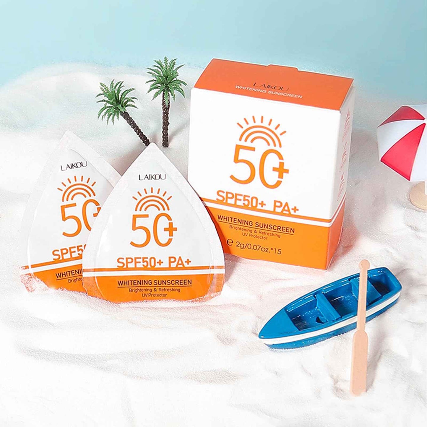 2g*45PCS Travel Size Sunscreen SPF50+ PA+ – Mini Sunscreen for Face & Body, Waterproof, Non-Greasy, Perfect for Thank You Gifts & Mini Travel Items