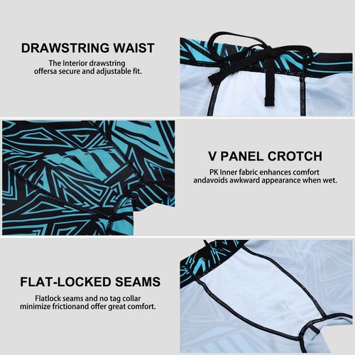 BELEROY Boys' Swim Jammers Competitive Swim Team Suit Quick Dry Bathing Suit Youth Kids Athletic Swimming Shorts UPF 50+(Lake Blue,M)