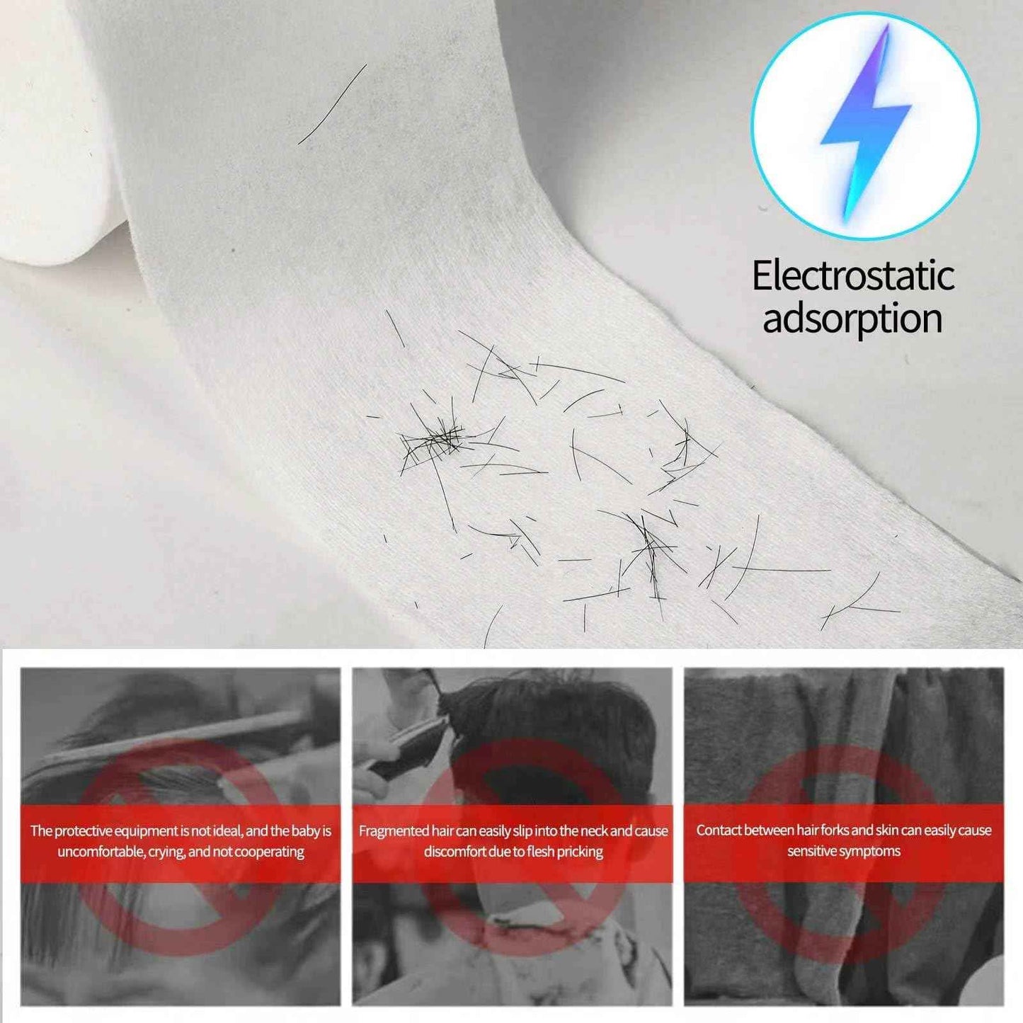 IOOROSE Pro 10 Rolls Neck Strips Hair Cutting Tool For Barber Shop Supplies Cutting Accessories Neck Paper