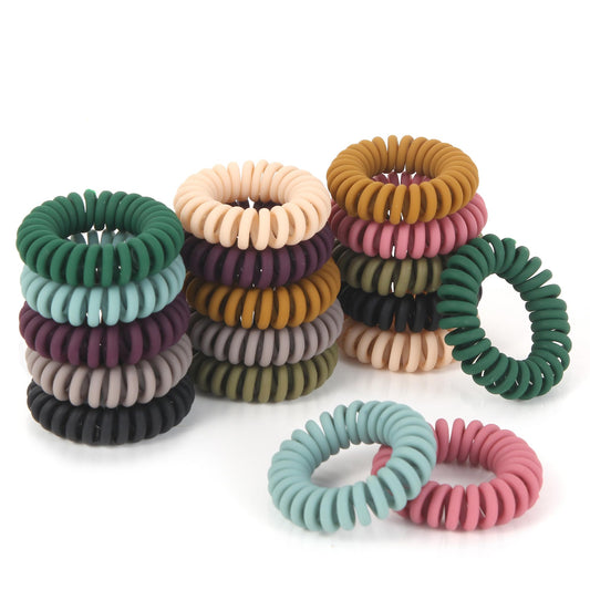 18 Pack Traceless Spiral Hair Ties-No Crease Elastic Hair Ties for Women and Girls，Twistable Phone Cord Hair Scrunchies,Perfect for Ponytails and Buns,Smooth Matte Texture and Rich Colors!