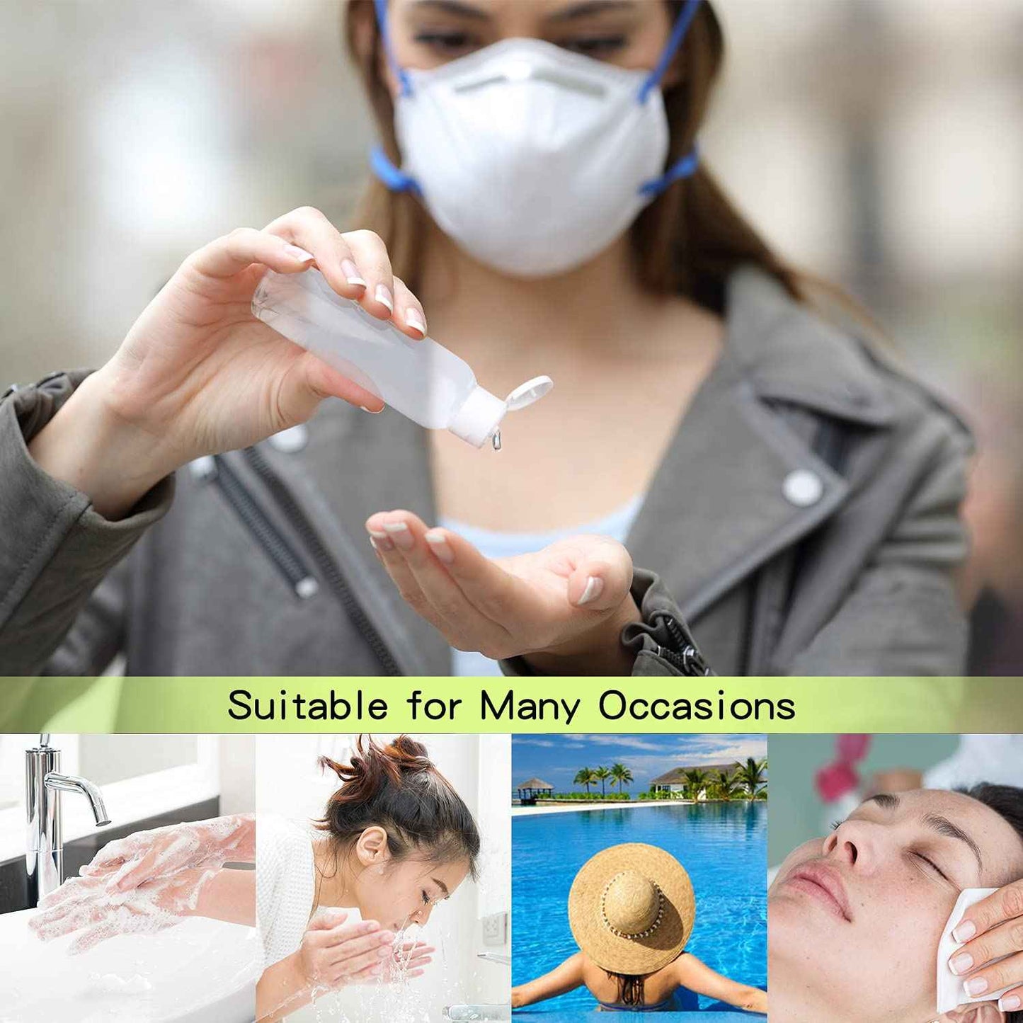 Trendbox 120ml/4oz Clear Plastic Empty Bottles with Flip Cap BPA-Free Travel Containers for Shampoo, Lotions, Liquid Body Soap and Massage Oils - 48 Pack