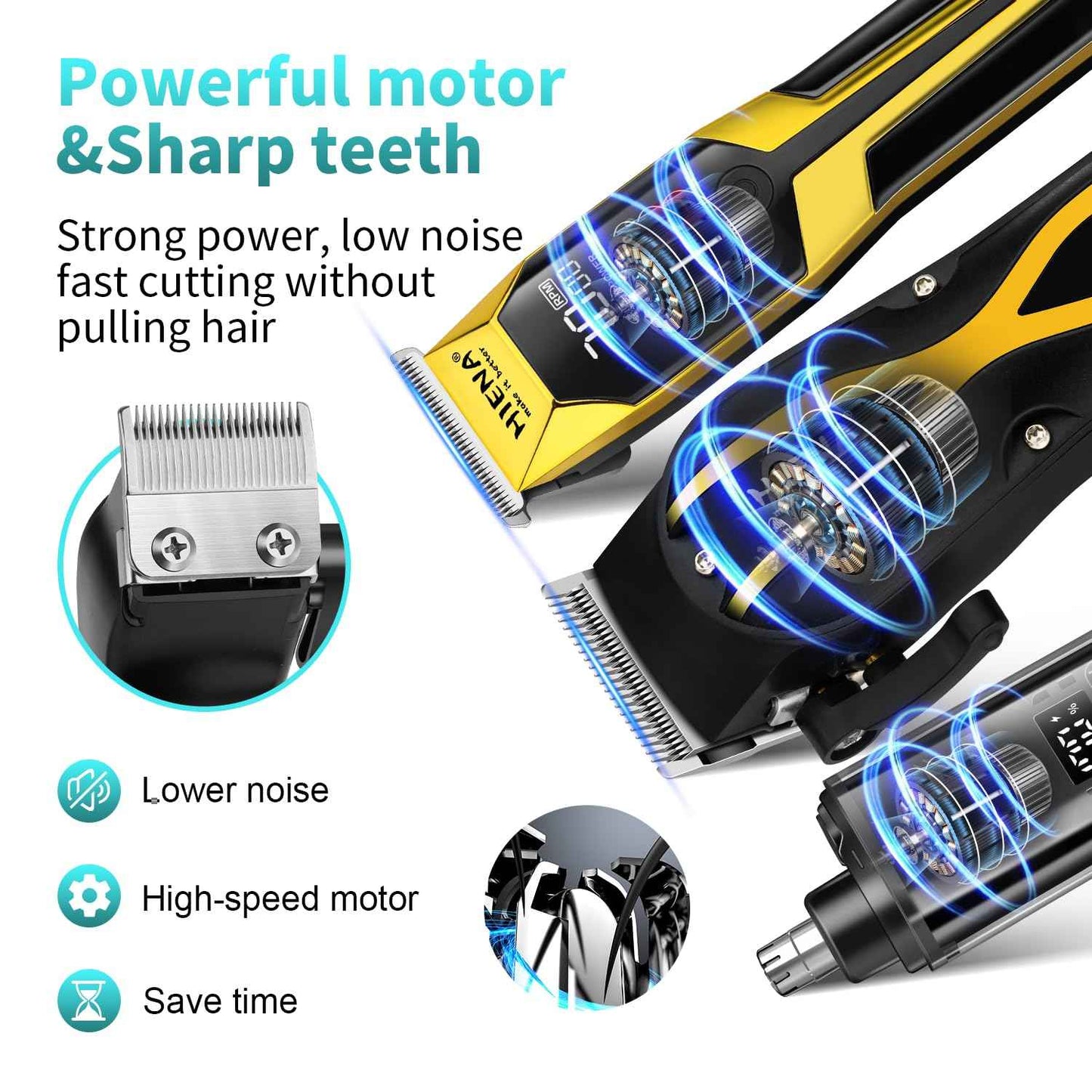 Professional Hair Clippers for Men, Electric Hair Clipper Set for Barber Kit ，Hair Clipper and Trimmer Set，Full Barber Clipper Set with LED Display Gifts for Men