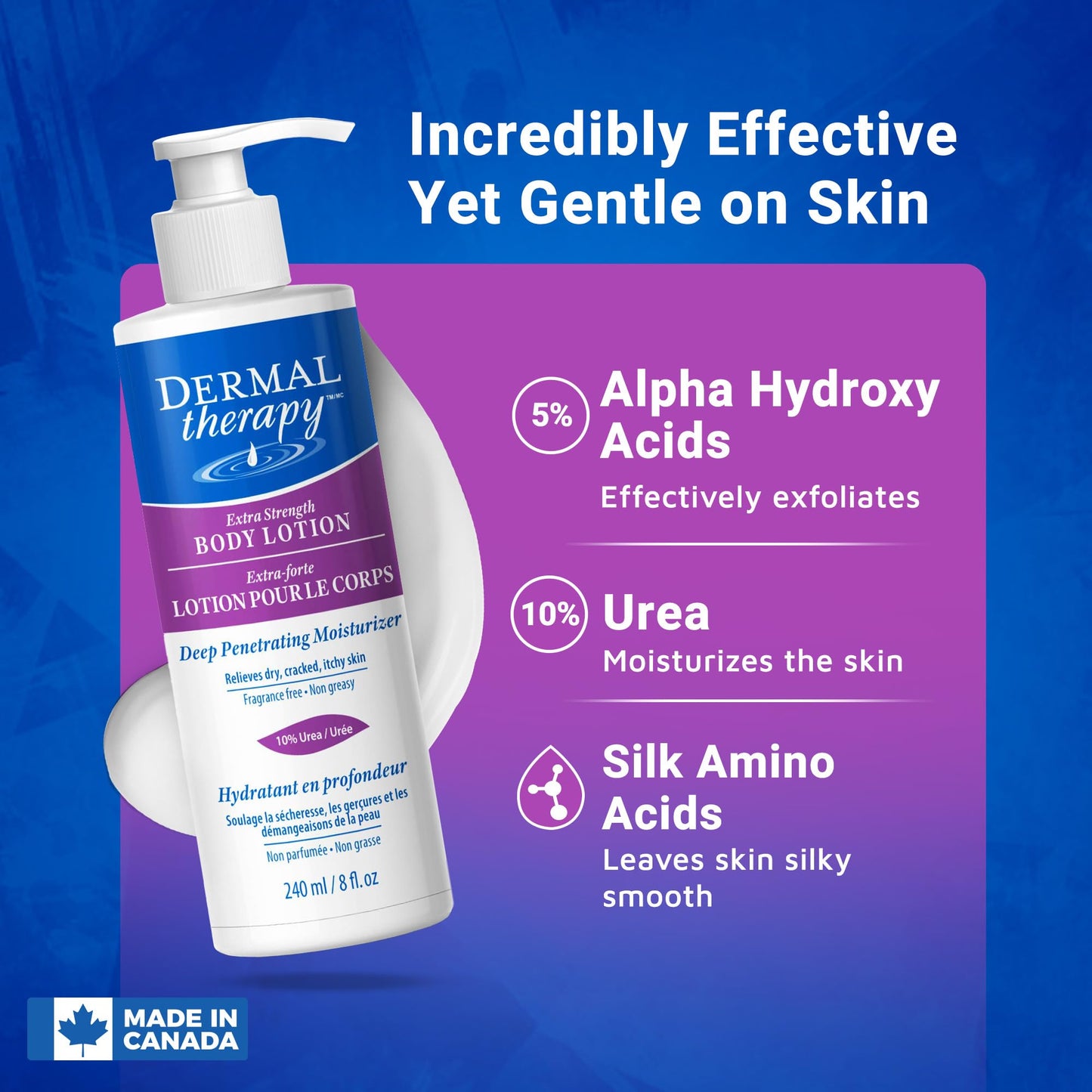 Dermal Therapy Extra Strength Body Lotion - Hydrating Treatment Restores Moisture to Heal Dry, Cracked, Itchy Skin | 5% Alpha Hydroxy Acids and 10% Urea | 8 fl. oz (TwoPack)