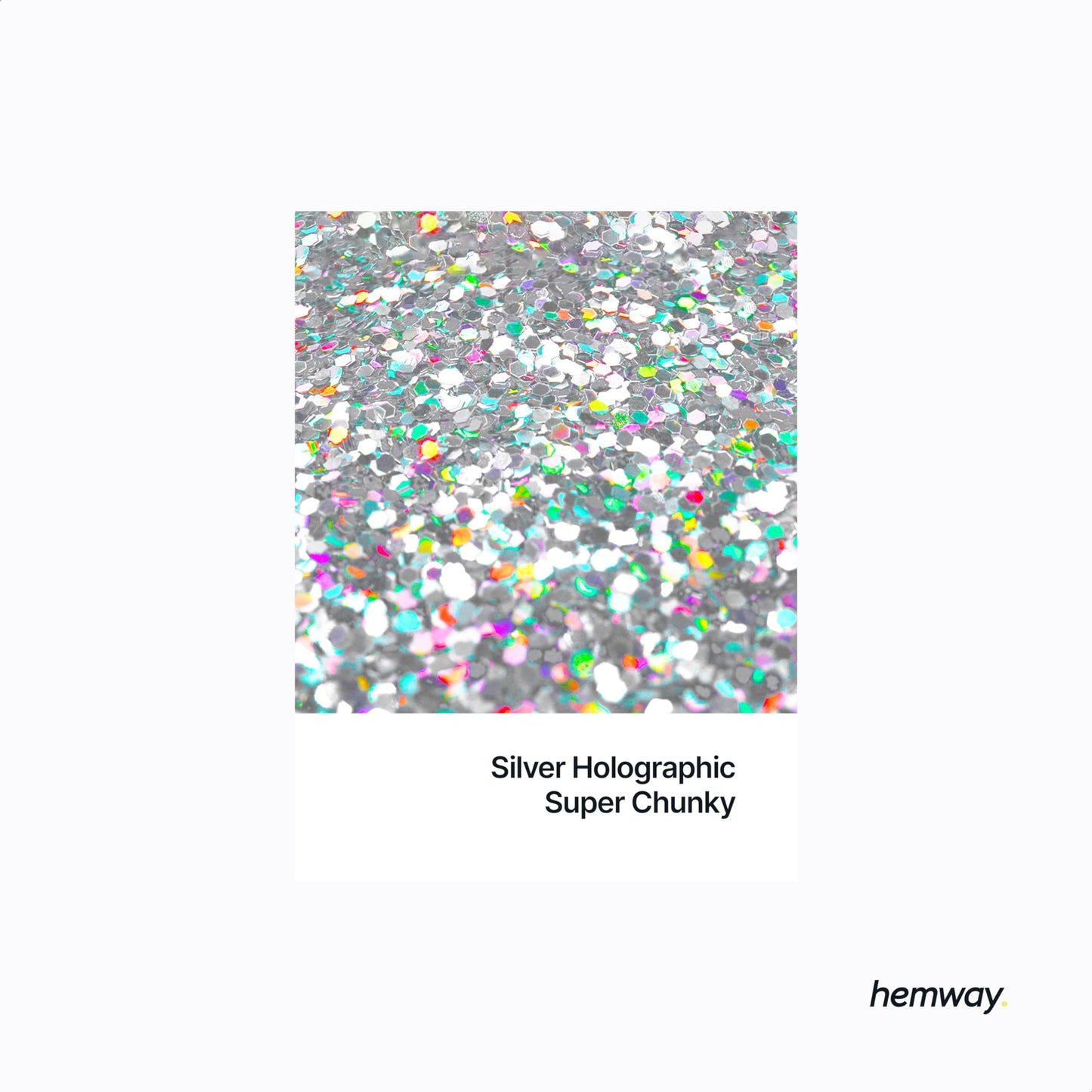 Hemway Craft Glitter 100g / 3.5oz Glitter Flakes for Arts Crafts Tumblers Resin Epoxy Scrapbook Glass Schools Paper Halloween Decorations - Super Chunky (1/8" 0.125" 3mm) - Silver Holographic