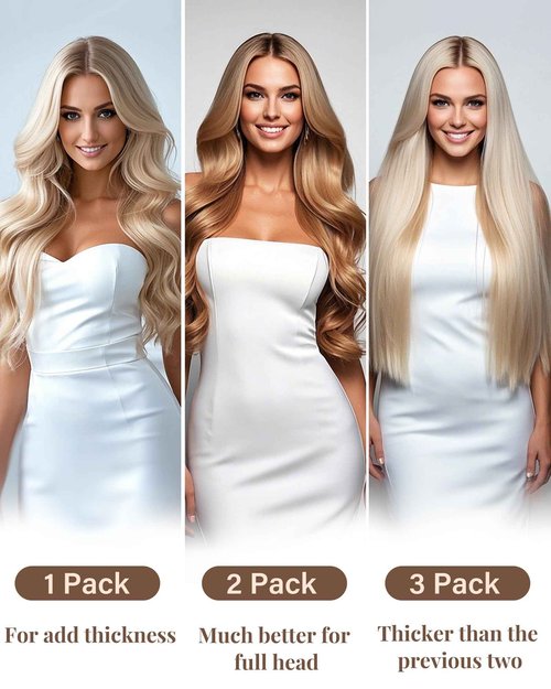 Hetto Sew in Hair Extensions Human Hair Blonde Highlights Sew in Hair Extensions Natural Weft Hair Extension Highlighted Ash Blonde Double Weft 14 Inch 80g