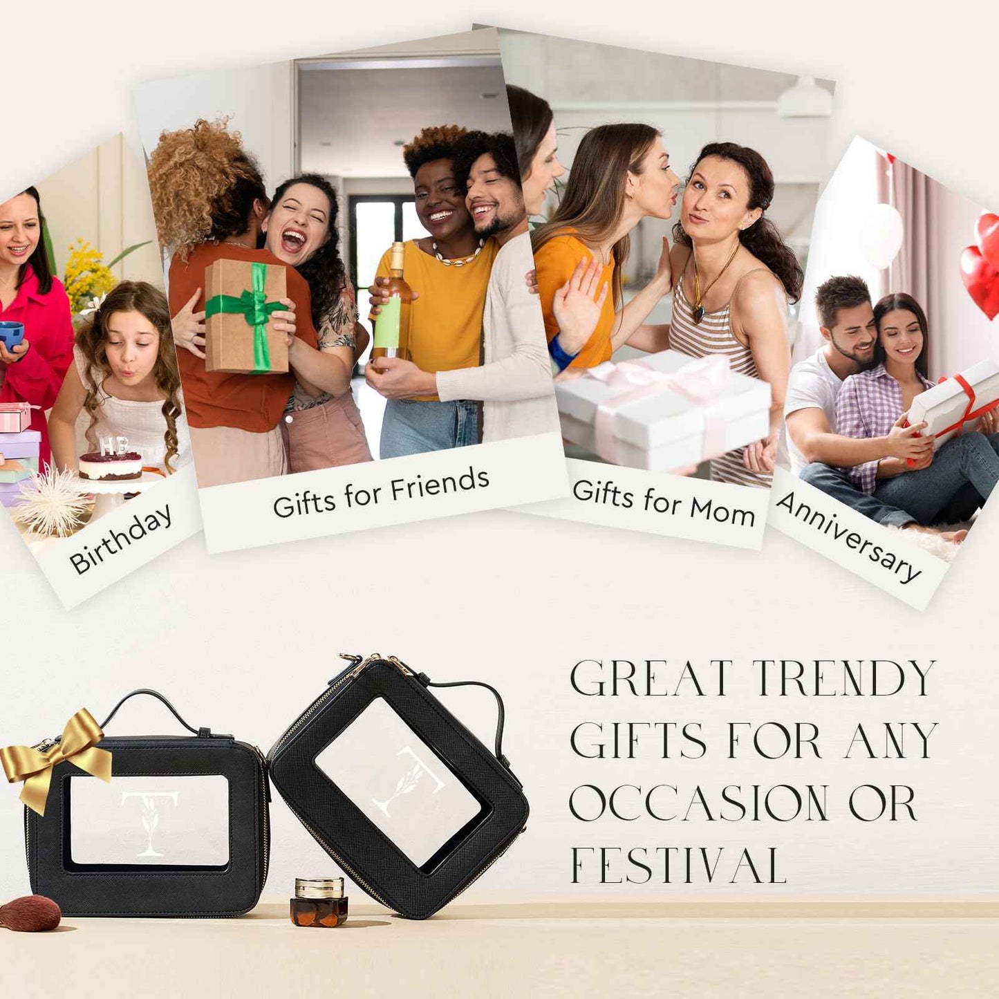 Clear Crossbody Shoulder Purse Bag with Adjustable Strap for Stadium Events Sports Concert, Personalized Initial Makeup Toiletry Pouch, Monogram Birthday Gift for Women Mom Friends Sister, Letter T