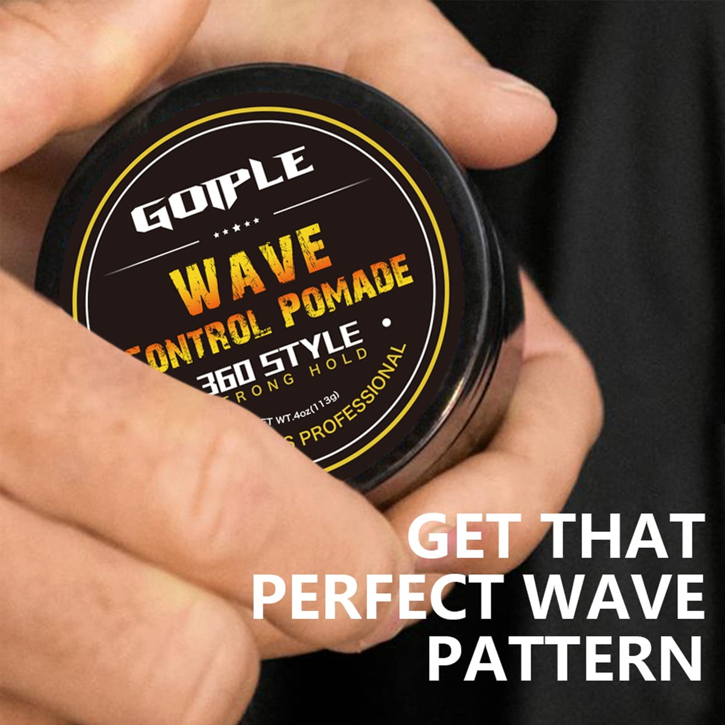 Natural Wave Pomade for Men Strong Hold, Easy Wash 360 Wave Training Hair Cream, Waves Grease for Men Promotes Layered Waves, Moisture, Control and Silky Shine 4oz