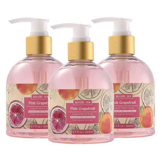 ROMIIE ZOI Liquid Hand Soap with Gift Box - Grapefruit - 260ml/ 8.7 fl.oz (Pack of 3)