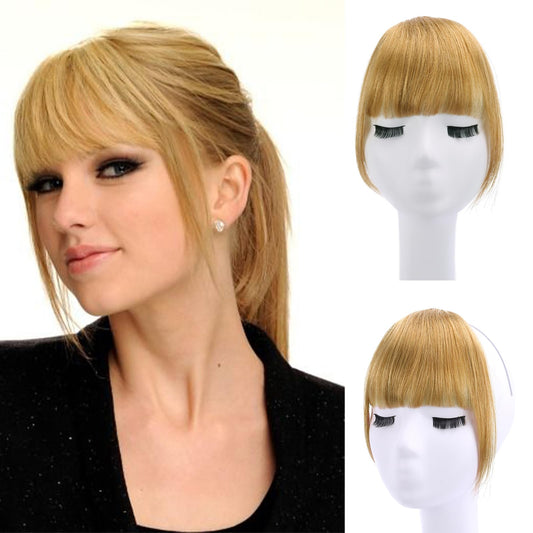 Bangs Hair Clip in Bangs Real Human Hair Hairpiece Bangs Clip in Hair Extensions Curtain Bangs Blonde Clip in Bangs Thick Bangs Clip on Bangs for Women Clip on French Bangs Curved Bangs for Daily Wear