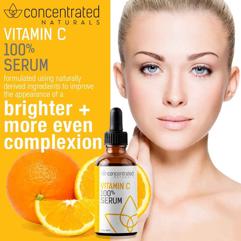 Vitamin C Serum for Face | Professional Grade | High Concentrate Formula May Help Smooth Appearance of Wrinkles, Brightens | May Improve Appearance of Skin Tone for More Youthful-Looking Skin 1oz