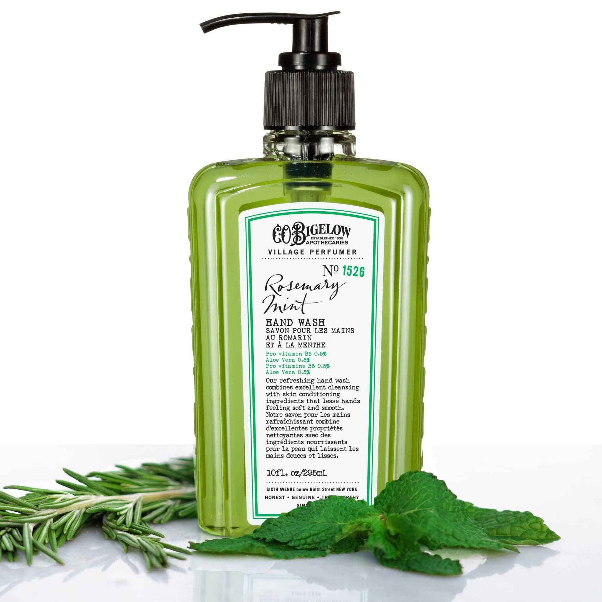 C.O. Bigelow Rosemary Mint Apothecary Duo Hand Care Gift Set, Hand Wash & Body Lotion, Liquid Soap & Moisturizing Lotion, Set of 2, 10 Fl Oz