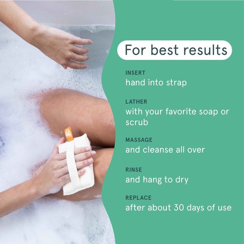 Cleanlogic Organic Cotton Exfoliating Body Scrubber, Reusable Exfoliator Tool for Smooth Skin, Daily Skincare Routine, Natural, 3 Ct Value Pack