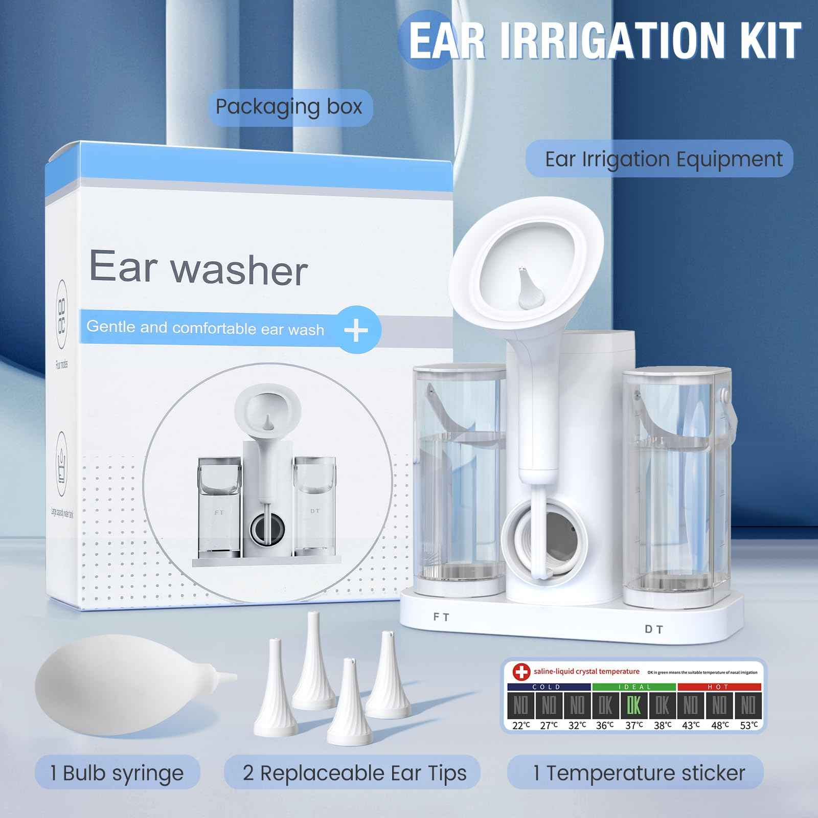 Ear Wax Removal, Professional Electric Ear Cleaner with IPX7,Effective Ear Irrigation for Adults, Safe Ear Cleaning Tool for Family