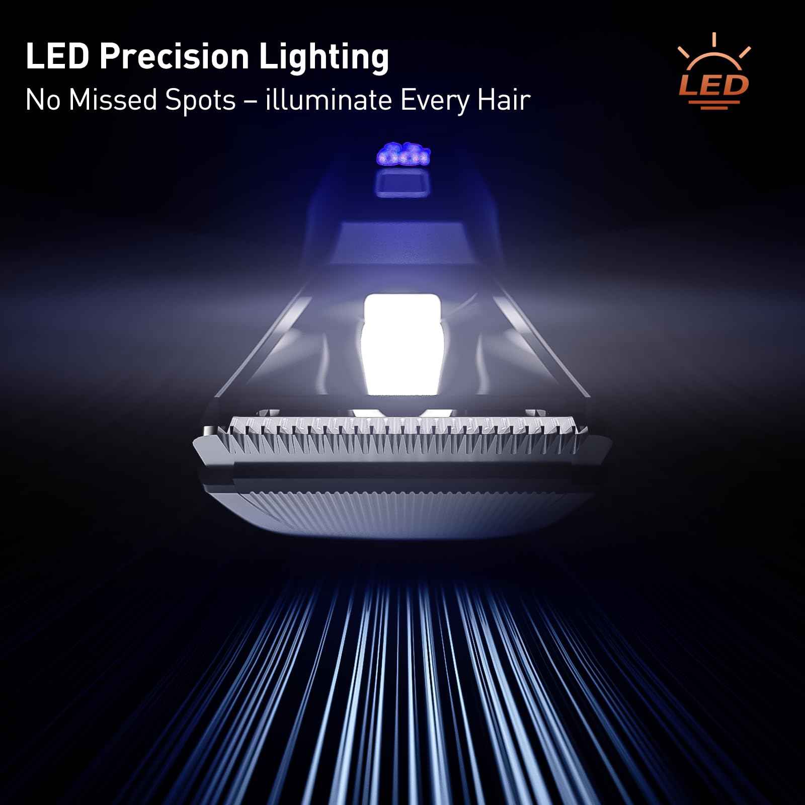 VIKICON 2-in-1 Manscape Trimmer & Shavers for Men: No-Nick Full Body Electric Razor for Pubic, Balls, Back Hair w/Dual-Head Trimmer & Foil Blades - Waterproof Groomer Kit w/Light, Travel Lock & Pouch