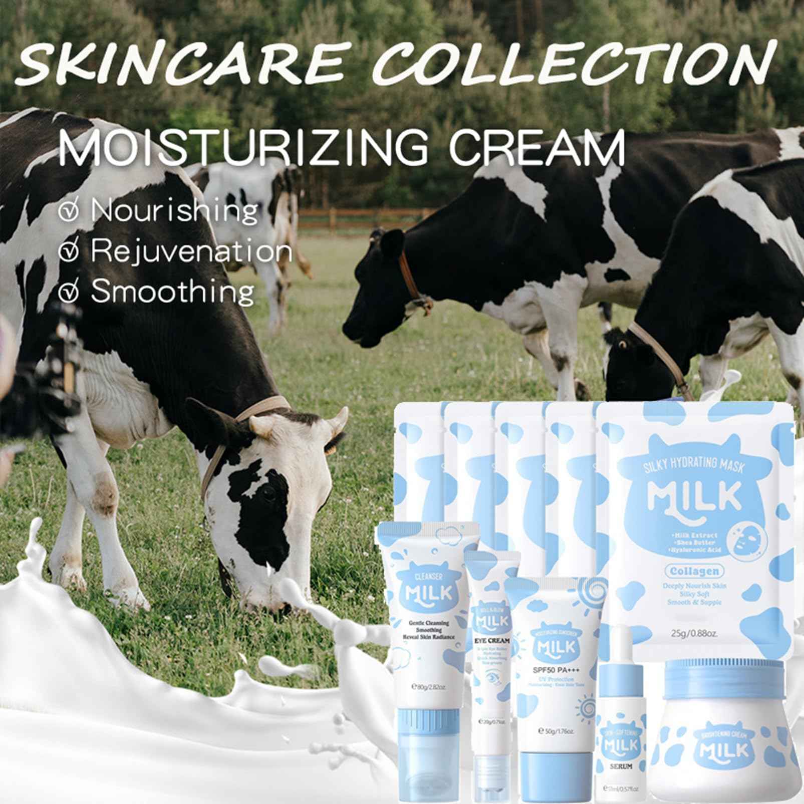 Milk Skincare Sets for Teen Girls,10IN1 Skin Care for Teens 10-12,Milk Skin Care Routine Kit for Women,Girls 10-12,Teen Skin Care Kit,Mother Day Gifts,Moisturizing & Gentle (One Size, Milk StyleB)