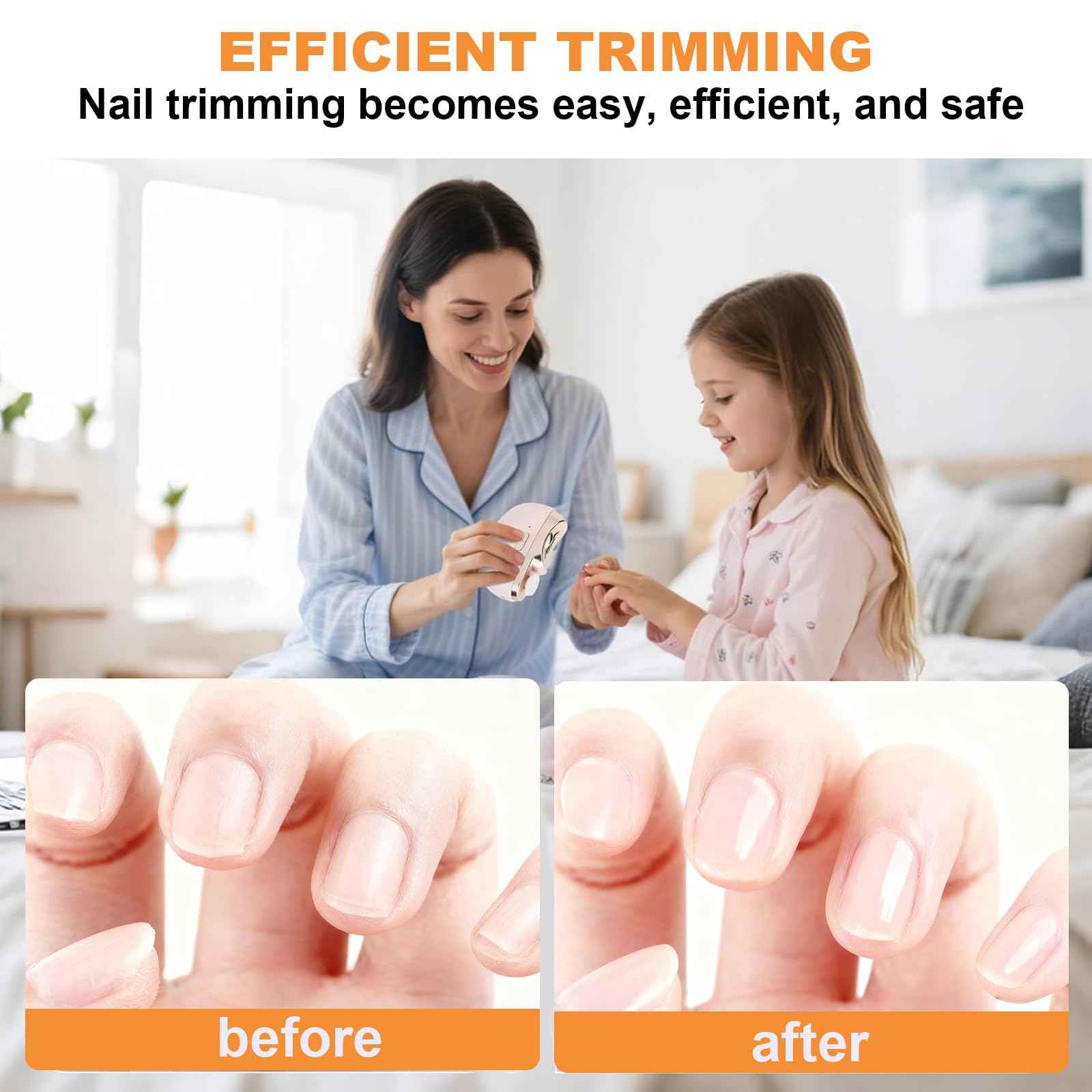 Electric Nail Clipper, New 2 in 1 Automatic Nail Trimmer, ElectricNail with Polishing, Manicure Set Multifunctional Nail Trimmer for Baby, Kids, Adults, Seniors (White)